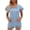 Light Blue, variant on Ohufall Womens Tops! Women's Fashion Casual Spring And Summer Solid Double Layer Short Sleeve V-Neck Shirt Blouse T-shirt