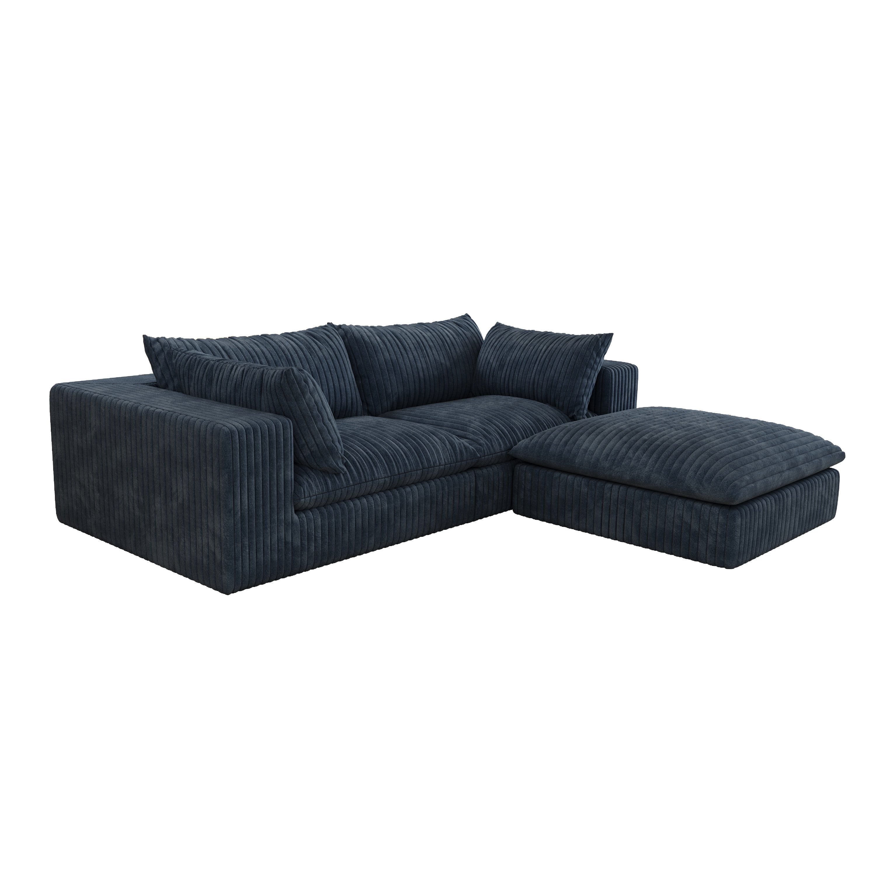MAYEERTY 66.9" Sofa Bed Gray Plush Corduroy Convertible Sleeper Chair with Pillow Back Support Living Room/Bedroom