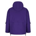 thumbnail image 5 of Men's Windbreakers Fashion Long Sleeves Hooded Solid Zipper Cardigan Outdoor Workwear Trench Coat Windbreaker Front-Zip Jacket Purple 3XL, 5 of 6