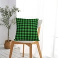 thumbnail image 5 of Pofeuu Buffalo Plaid Green Black Print Double-sided plush pillowcase Square Throw Pillow Covers Pillows Cover for Living Room Bedroom Sofa Couch Cushion Cover（No pillow core）-24"x24", 5 of 7