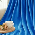 thumbnail image 3 of Exclusivo Mezcla Twin Size Flannel Fleece Velvet Plush Bed Blanket as Bedspread, Coverlet, Bed Cover (60"x80", Cobalt Blue), 3 of 11