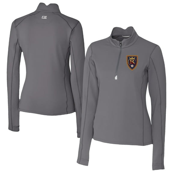 Women's Cutter & Buck Gray Real Salt Lake Traverse Stretch Eco Quarter-Zip Top