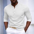 thumbnail image 2 of Abomasnow Mens Dressy Shirts Quarter Button Long Sleeve Mock Neck Shirts Work Office Business Casual Slim Fit Golf Shirts, 2 of 8