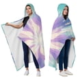 thumbnail image 2 of Wearable Blanket,Tie Dye Pattern Hooded Wearable Flannel Blanket for Adults & Teens with Buckle,Winter Poncho Shawl Wrap Cape,50"x60", 2 of 5