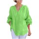 thumbnail image 1 of Algodón Falda Larga Mujeres Nuevo Casual Algodón Y Lino Manga Corta Pullover, V-Cuello Puerta Tubo Multi-Color Top, 1 of 6