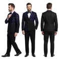 thumbnail image 2 of Beauty-Emily Men's Gold Foil Print Double-Breasted Suit Set – Slim Fit Two-Piece Blazer & Pants, Luxury Metallic Accent Formal Suit for Party, Wedding & Prom, 2 of 8