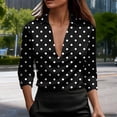 thumbnail image 1 of TaTaai Women's Fashion Spring/Summer Fashion Printed 3/4/7 Sleeve Collar Deep V-neck Top Gift, 1 of 6