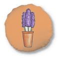 thumbnail image 1 of Purple Potted Flower Simple Round Throw Pillow Home Decoration Cushion, 1 of 3