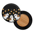 thumbnail image 2 of Chririnla Round Bar Stool Seat Covers with Ghost Pumpkin, 2 Pack Polyester Washable Soft Covers for Kitchen and Coffee Shop, 2 of 6