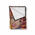 thumbnail image 2 of Feminist Soft Flannel Fleece Blanket, Illustration of Retro Strong Powerful Woman Showing Arm Muscle Vintage Theme Print, Cozy Plush for Indoor and Outdoor Use, 60" x 80", Multicolor, by Ambesonne, 2 of 6