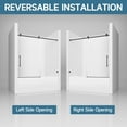 thumbnail image 6 of 60" W x 60" H Frameless Single Sliding Shower Door, Matte Black Tub Enclosure with 8mm Tempered Glass & Stainless Steel Handle, Nano-Coated WaterShield Design, 6 of 9