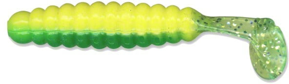 Slider Crappie/Panfish Grub Lure 1-1/2-Inch Red/Chartreuse