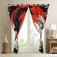 thumbnail image 3 of Japanese Ukiyoe Koi Fish 30%-50% Blackout Curtains 42"Wx63"L,Ocean Surfing Curtains & Drapes Gossip Koi Fish Cherry Blossom Window Curtains Exotic Koi Animal Sakura Floral Room Decor 2 Panels, 3 of 6