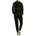thumbnail image 2 of Women's 2-Piece Cotton Fleece Lined Full Zip Hoodie & Jogger Tracksuit Sweatsuits Set, Black Large, 2 of 3