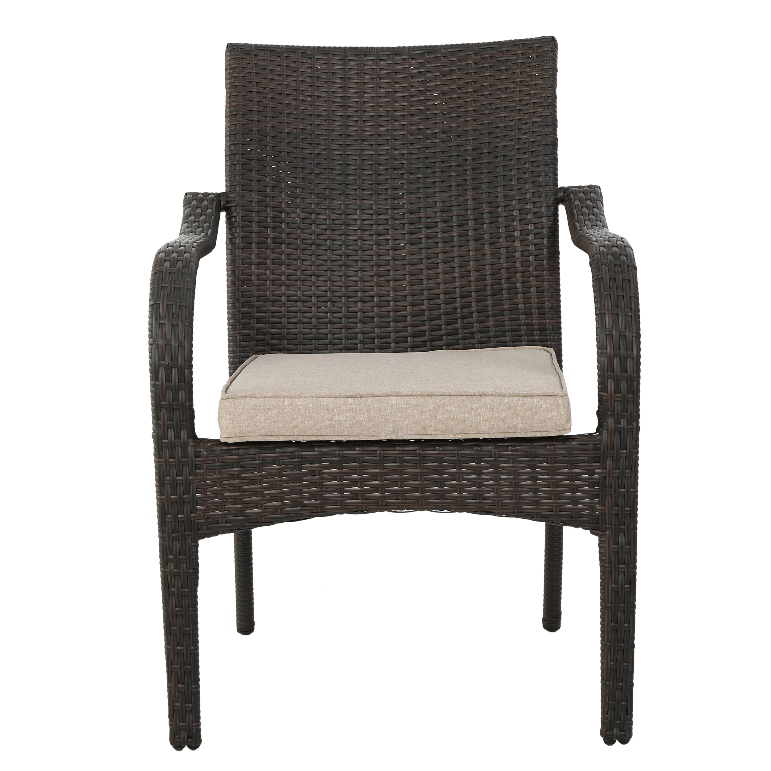 Carol 5 Piece Outdoor Dining Set, Multibrown, Beige