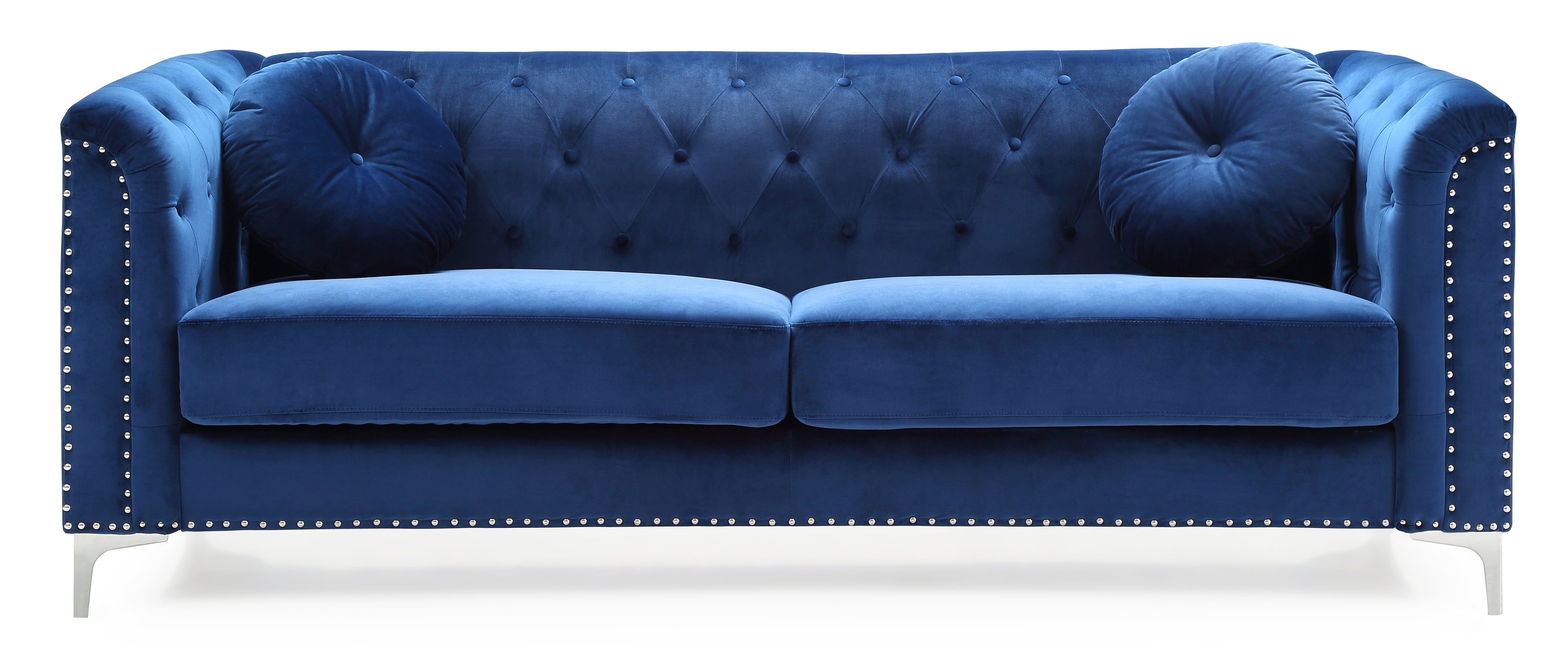 Glory Furniture Pompano Sofa in Navy Blue Color