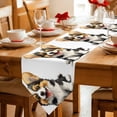 thumbnail image 2 of Cute Dog Table Runner Linen Burlap Table Runner 60 Inches Long Modern Funny Puppy Animals Portrait Artwork Dresser Scarves for Kitchen Island Coffee Dining Party Wedding Banquet Holiday Decor 13"x60", 2 of 8