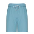 thumbnail image 4 of Mens Casual Waffle Shorts Plain Drawstring Elastic Waist Summer Beach Short Workout Sweat Shorts with Pockets, 4 of 5