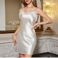 thumbnail image 7 of yillto Satin Nightgowns for Womens V Neck Sleeveless Silky Nightdress Sleepwear Spaghetti Strap Pajamas, 7 of 7