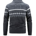 thumbnail image 2 of SWSMCLT Men's Cardigan Holiday Thick Full Zip Knit Winter Long Sleeve Sweater Fall Cozy Lined Warm Outerwear Dark Grey Medium, 2 of 4