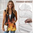 thumbnail image 5 of Psesaysky Sleeveless Blazer with Flame Design Print Lapel Collar Suit Vest for Women Winter Business Casual Outwear with Pockets, Size 4XL, 5 of 6