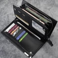 thumbnail image 2 of EeaseCA Long Paragraph Wallet Zippered Large Capacity Purse Multi Slots Holder Phone Storage Bag for Father Male Friends Coffee (Black), 2 of 9