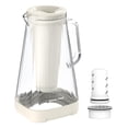 thumbnail image 1 of GLACIER FRESH Jarra de agua de vidrio para grifo y agua potable con membrana y filtro activado, reduce el sabor a cloro y plomo, materiales de grado alimenticio y sin BPA, 10 tazas, color blanco, 1 of 5