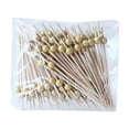 thumbnail image 4 of yilyih Wooden Cocktail Picks,100Pcs Toothpicks for Appetizers and Charcuterie Cups,Wooden Golden Bead Skewers Love Star Decorative Skewers,Appetizing Skewers for Fruits Burgers Party Decoration, 4 of 9