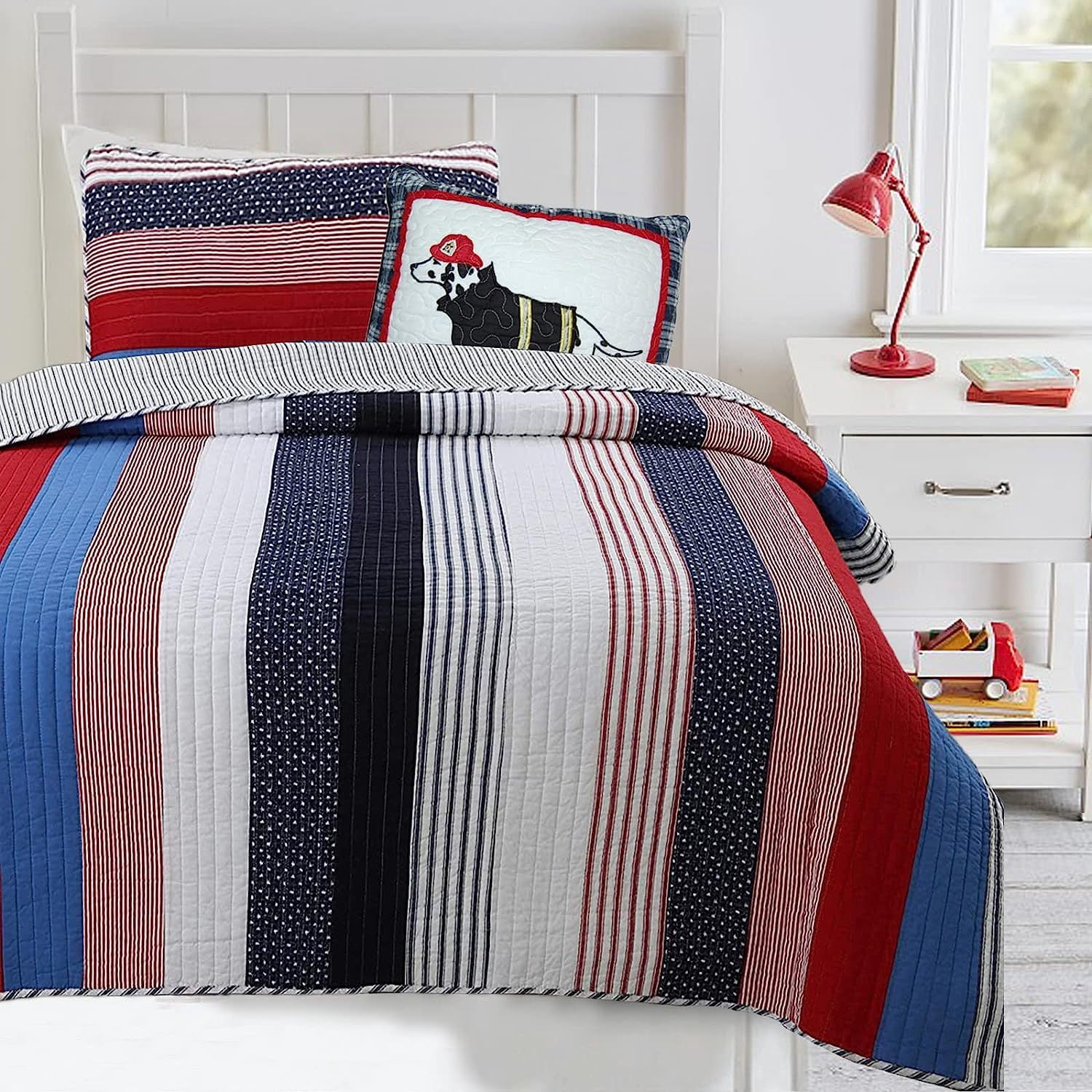 Royal Blue 3-Piece Quilted Bedding Set NCU0NNT330 main image 0
