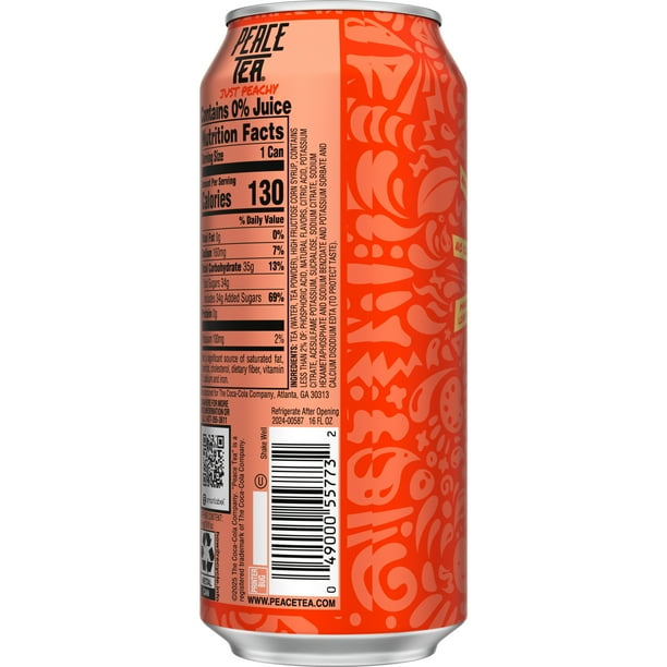 Peace Tea Just Peachy Canned Iced Tea, 16 fl oz - Walmart Business