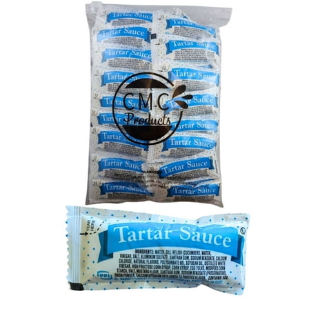 Tartar Sauce Packets – 50 Count (12g Each) in Resealable Slide Seal Bag – Packaged by CMC Products