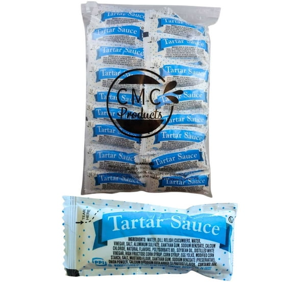 Tartar Sauce Packets – 50 Count (12g Each) in Resealable Slide Seal Bag – Packaged by CMC Products