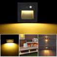 thumbnail image 3 of Luz de pared empotrada de 8 LED Aplique de pared de 3 W Lámpara de luz de paso de escalera Sensor de movimiento Luz empotrada en el piso Luz de escalera Lámpara de pasillo 2800 K Blanco cálido, 3 of 5