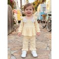 thumbnail image 4 of RUINIXCW Toddler Girls Fall Outfits Long Sleeve Striped Tops and Ruffled Pants Set, 4 of 8