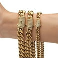 thumbnail image 3 of 6-14mm Hip Hop Stainless Steel Miami Cuban Link Chain Zircon Necklace Jewelry, 3 of 8