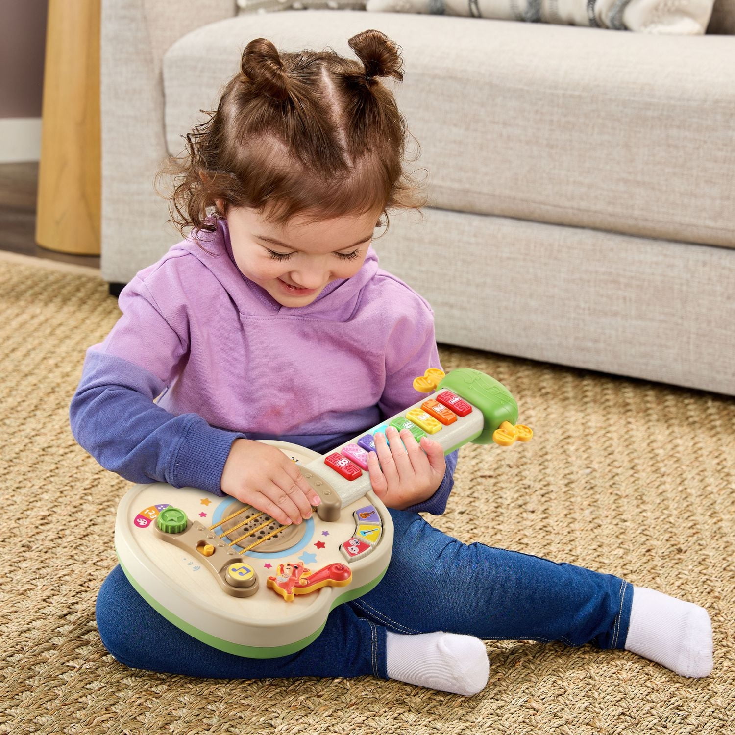 LeapFrog® Strum & Count Wooden Guitar™ - Musical Toddler Toy - French Version, 18+ Months, 18+ Months