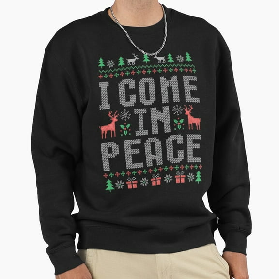 Come In Peace Christmas Holiday Unisex Sweatshirt Funny Retro Vintage Holiday Graphic - Daily Wear Essential G7892, Up to Size 5XL