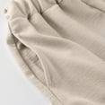 thumbnail image 5 of Summer Clothes for Girls Pants with Pockets 2-10 Years Elastic Waist Loose Wide Leg Shorts Knee Length (2-3 Years, Beige), 5 of 6