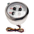 thumbnail image 5 of Xirurus 4in1 3.35 inches / 85 mm Gauge Multifunction Fuel Level Oil Pressure Water Temp Volt Meter DC 8-16V for Car RV Boat Motorcycle, White Dial Silver Cover F/PSI, 5 of 9