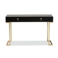 thumbnail image 3 of Baxton Studio Beagan Modern and Contemporary Black Finished Wood and Gold Metal 2-Drawer Console Table, 3 of 7
