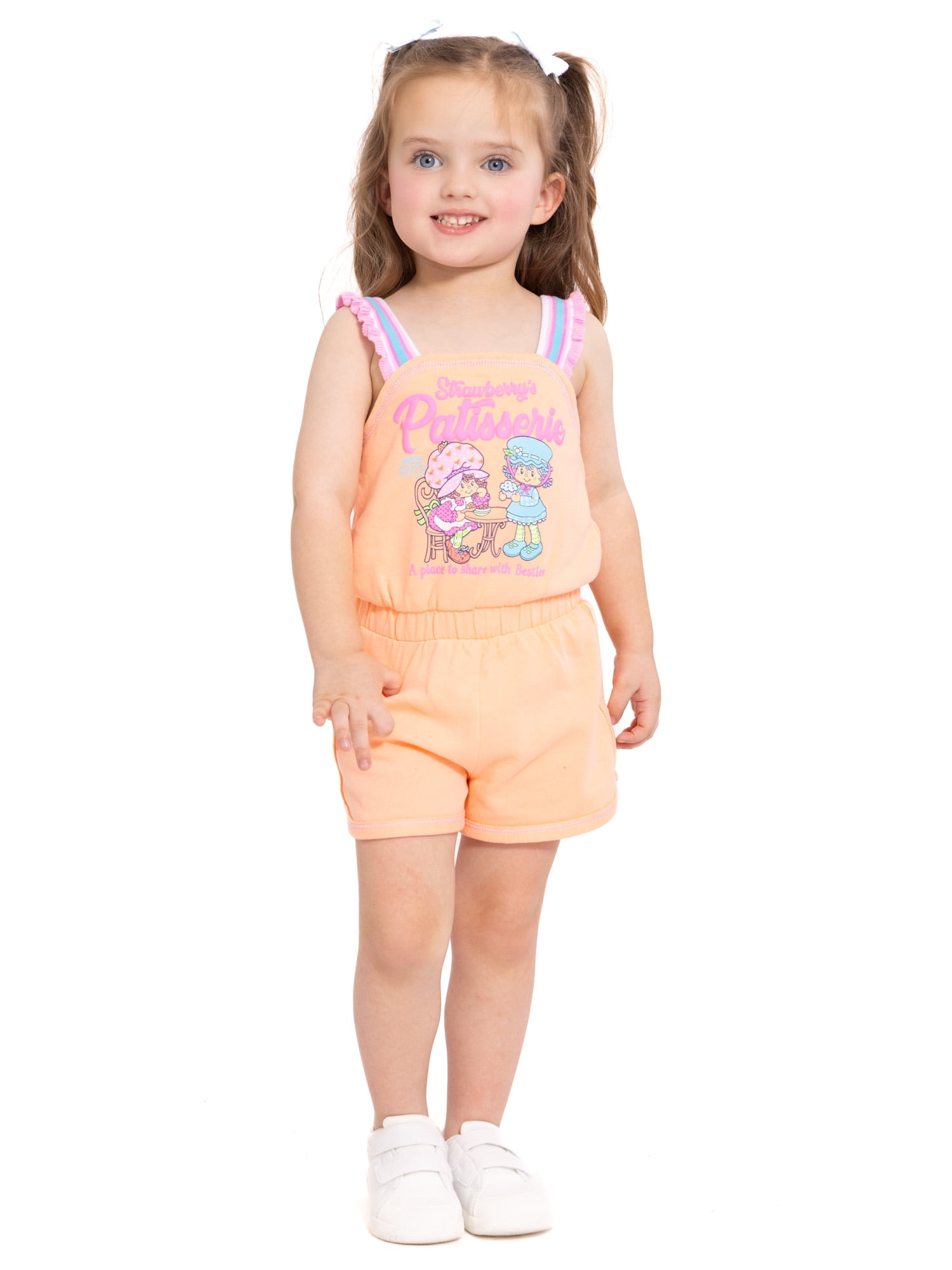 Strawberry Shortcake Toddler Girls Sleeveless Graphic Romper, Sizes 12M-5T