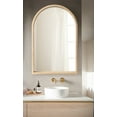 thumbnail image 3 of Kate and Laurel Hutton Modern Wood Arched Mirror, 24 x 36, Natural Wood, Decorative Transitional Large Arch Mirror with Deep Profile for Use as Bathroom Mirror for Over Sink, 3 of 9