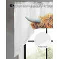 thumbnail image 5 of Highland Cattle Swag Valance and Tier Curtains Set Farmhouse Cow Funny Animal Kitchen Curtains 3 Piece Set Rod Pocket Panels for Bedroom Cafe 56x36 inch, 5 of 6