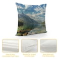 thumbnail image 4 of Orinice Mountain Lake Sky Clouds Graphic Decorative Cushion Throw Pillow Cover Short Plush Zipper Closure 1PC 22x22in, 4 of 5