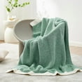 thumbnail image 2 of Heather Green Throw Blanket for Couch, Super Soft Warm Blankets, Cozy Knit Fuzzy Plush Lightweight Throws for Couch, Sofa, Bed, Camping, Picnic, Heather Green, 50 x 60 inches, 2 of 6
