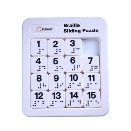 Braille Sliding Magnetic Puzzle, Classic Number Brain Teaser for The Blind and Sighted, Arrange Numbers in Order, Accessible Game for Blind (Number)