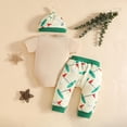 thumbnail image 5 of Staki 3PCS Summer Outfit Newborn Baby Boy Clothes Fishing Short sleeve Romper Pants Hat Set 6M 12M 18M Light Green,0-3 Months, 5 of 8