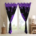 thumbnail image 2 of Purple Rose 30%-50% Blackout Curtains Glitter Galaxy Curtains And Drapes 2 Panels (52Wx63L),Sequins Fluid Art Curtains for Living Room Abstract Ombre Print Curtains, 2 of 5