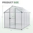thumbnail image 5 of Aoodor 6' x 8' Outdoor Greenhouse, Walk-in Polycarbonate Greenhouse with Aluminum Frame for Outside Backyard, Silver, 5 of 9