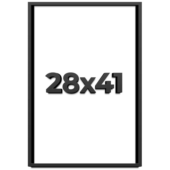 28x41 Shadow Box Frame Black | 1 inches Deep Real Wood Contemporary Shadowbox Display Frame | UV